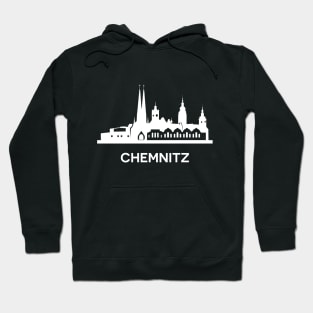 Chemnitz City Skyline, white Hoodie